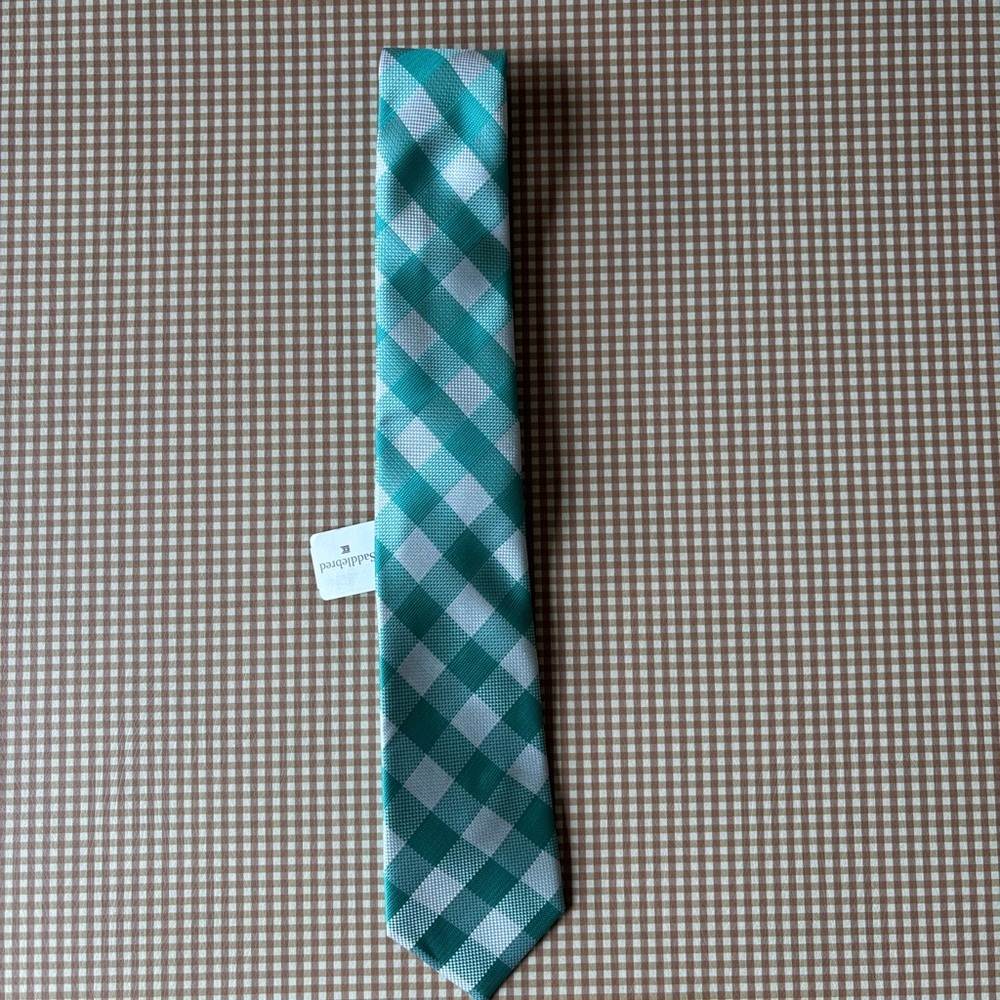 Saddlebred men’s tie gingham. NWT preppy classic Father’s Day Easter